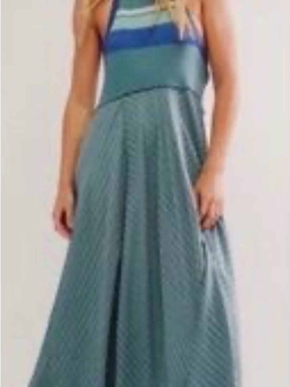 Free People Teal and Blue Striped Maxi Dress